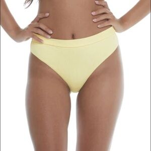 NWT Body Glove Yellow Ribbed High Leg Swimsuit Bottoms